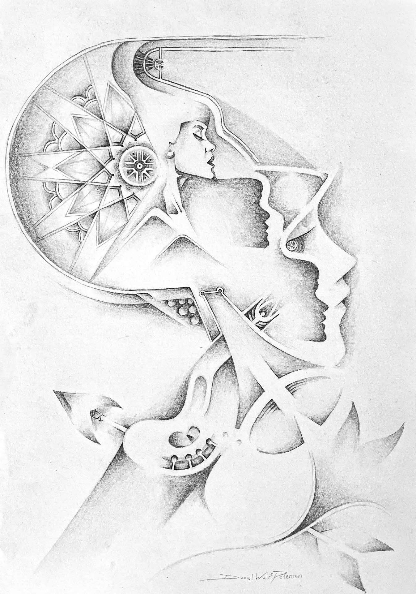 Inside Out of Mind - Graphite drawing made by Daniel Wulff Petersen